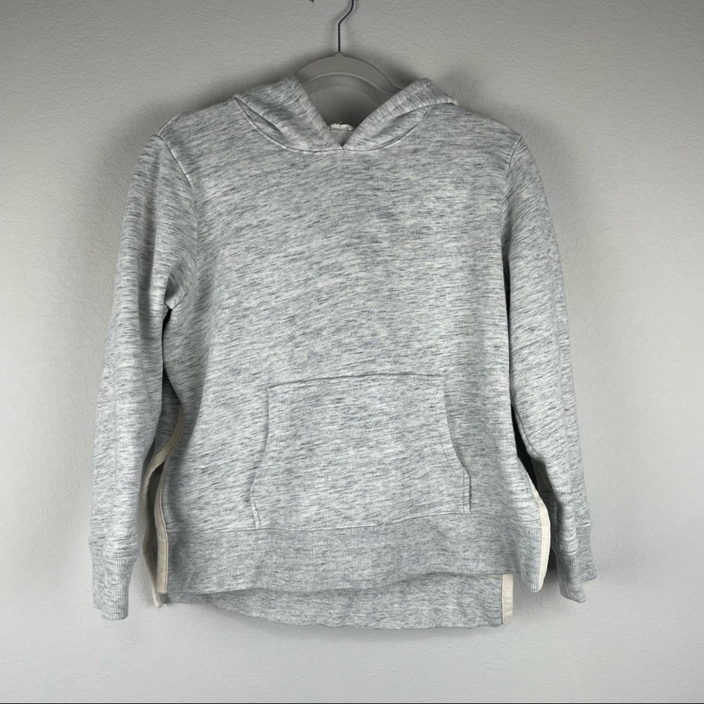 Madewell Light Gray Side Slit Hoodie Sweatshirt Pullover
